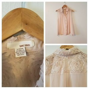 Beautiful, floral embellished, sleeveless top